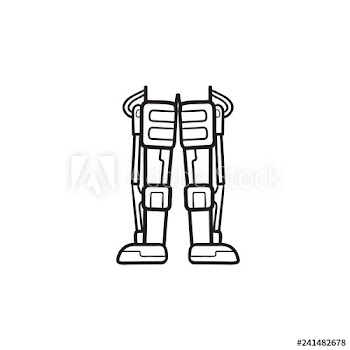 Mechanical robot legs of android hand drawn outline doodle icon