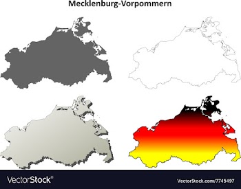 Mecklenburg-Vorpommern outline map set vector image