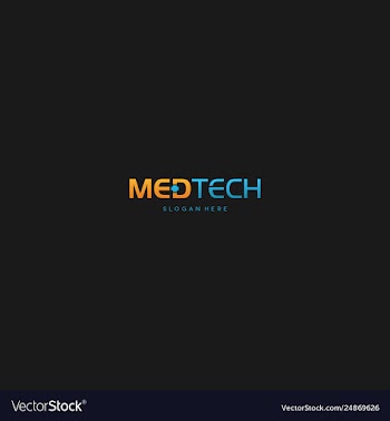 Med tech creative brand text business logo design vector image