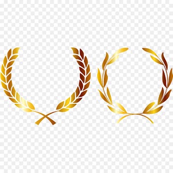 Medal Crown Gold Laurel wreath - Second paragraph wheat material 