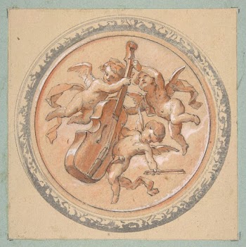 Medallion with putti holding a cello | Free Photo - rawpixel
