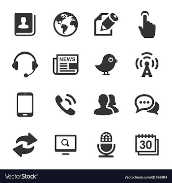  					Media and communication icons set black series vector&nbsp;image														