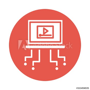 media player in laptop education online block style