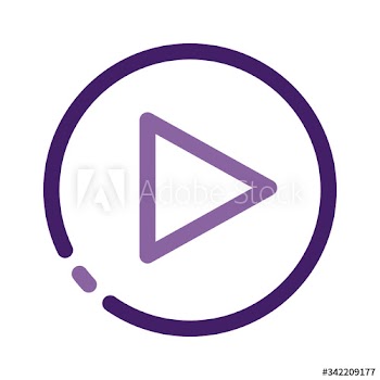media player play button line style icon
