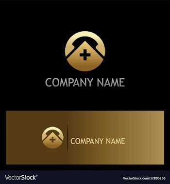  					Medic hospital phone icon gold logo vector image														