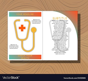 Medical brochure cover template flyer design vector image