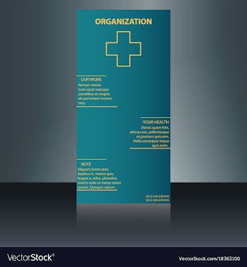 Medical brochure design template flyer with vector image