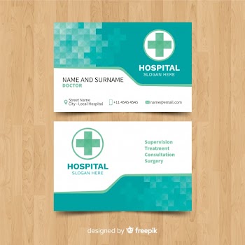 Medical business card template with modern style Free Vector