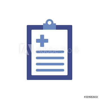 medical check list with rx document flat style icon