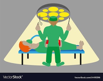 Medical concept surgeon in operation vector image