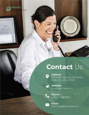 Medical contact information flyer template, | Free Vector Template - rawpixel