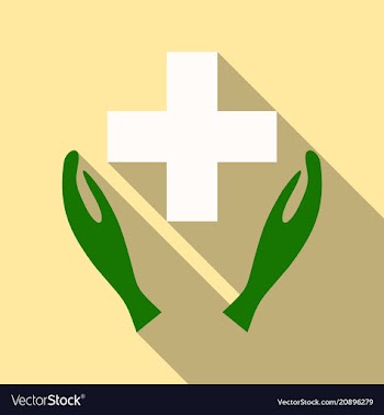 Medical distribution care hands flat pictograph vector image