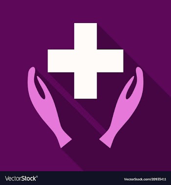 Medical distribution care hands flat pictograph vector image