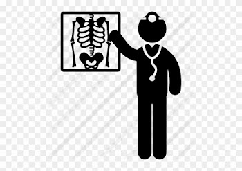 Medical Doctor Standing Beside X Ray - X Ray Vector Free