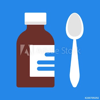 Medical drug with a spoon