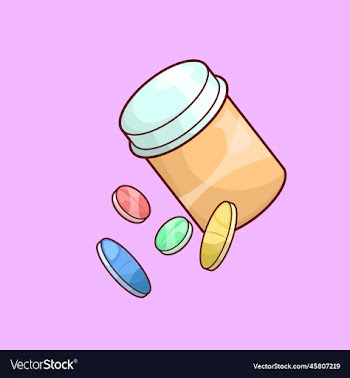 medical drugs with pills and container