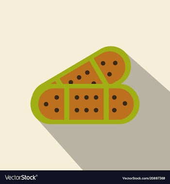 Medical flat icon with long shadow plaster vector image
