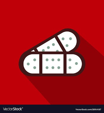 Medical flat icon with long shadow plaster vector image