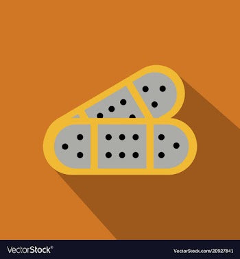 Medical flat icon with long shadow plaster vector image