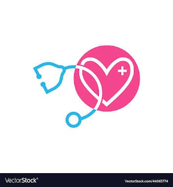 medical health stetoskop with love sign icon logo