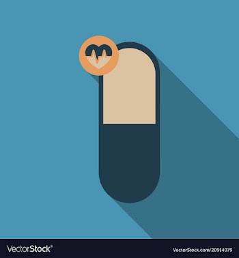 Medical heart pill sign icon pharmacy medicine vector image