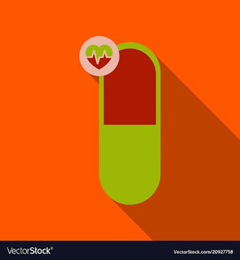 Medical heart pill sign icon pharmacy medicine vector image