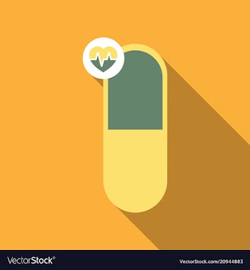 Medical heart pill sign icon pharmacy medicine vector image