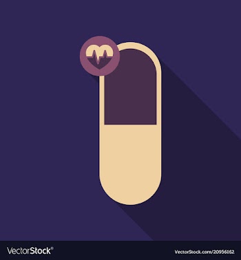 Medical heart pill sign icon pharmacy medicine vector image