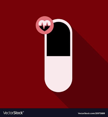 Medical heart pill sign icon pharmacy medicine vector image