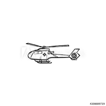 Medical helicopter hand drawn outline doodle icon