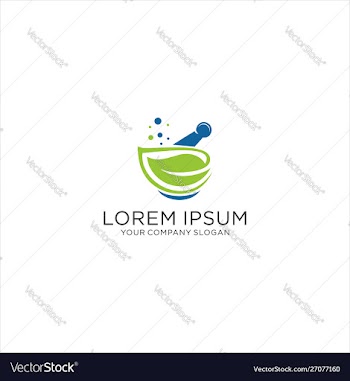 Medical herbal pharmacy logo icon design vector image