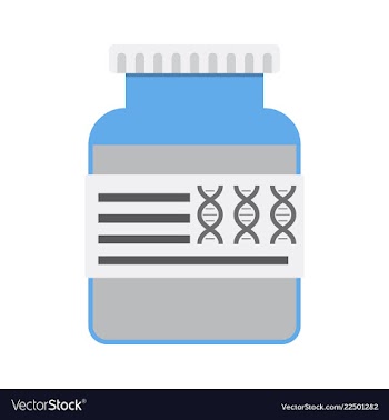 Medical icon set and brain with dna pain and vector image