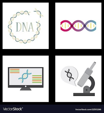 Medical icon set and brain with dna pain and vector image