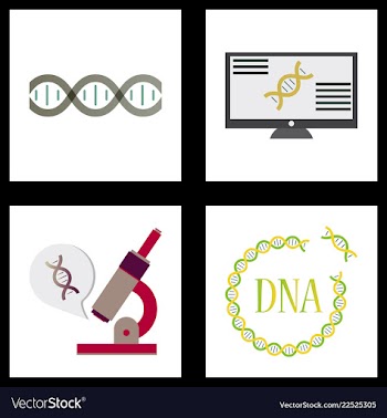 Medical icon set and brain with dna pain and vector image