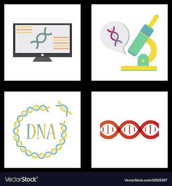 Medical icon set and brain with dna pain and vector image