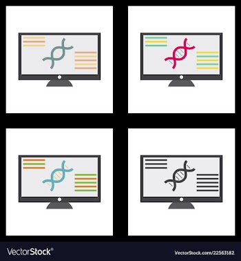 Medical icon set and brain with dna pain and vector image