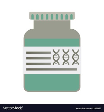 Medical icon set and brain with dna pain and vector image