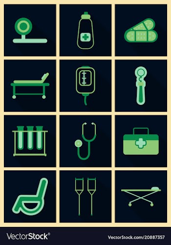 Medical icons on background medicine symbols vector image