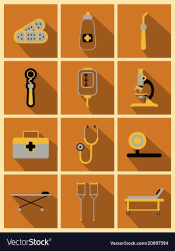 Medical icons on background medicine symbols vector image