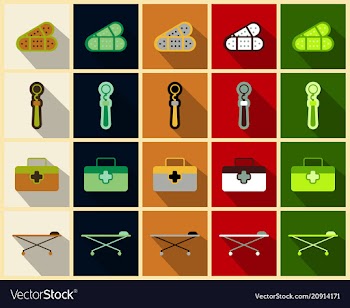 Medical icons on background medicine symbols vector image