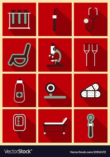 Medical icons on background medicine symbols vector image