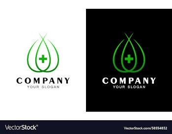 medical logo health natural fresh green leaves