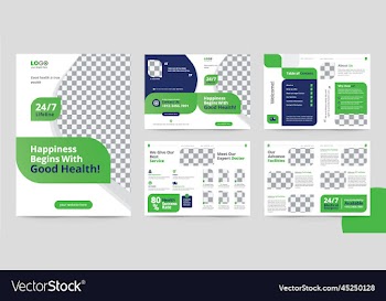 medical multi page brochure design template
