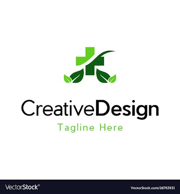 Medical plus leaf healthy care creative logo vector image