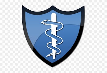 Medical Serpent Symbol Shield - Cross Sword Shield Logo