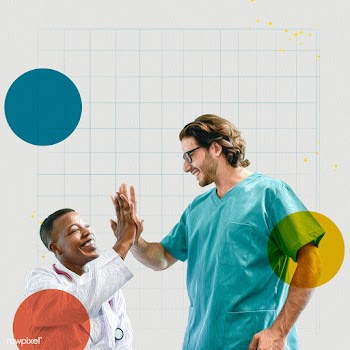 Medical staff doing a high five during the coronavirus pandemic | Free  illustration - 2317989