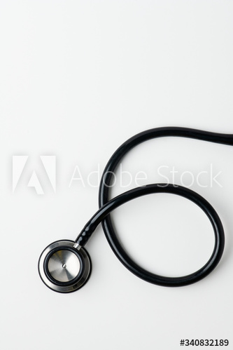 Medical stethoscope on a white background