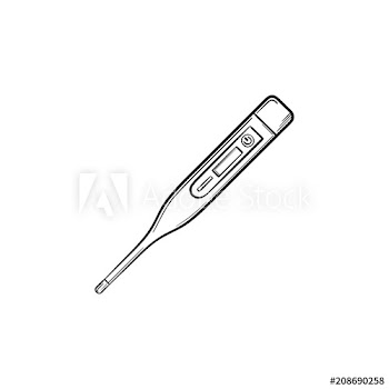 Medical thermometer hand drawn outline doodle icon