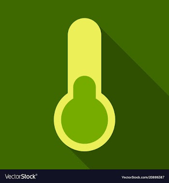 Medical thermometer icon with long shadow flat vector image