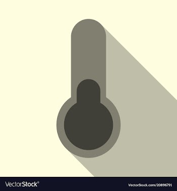 Medical thermometer icon with long shadow flat vector image